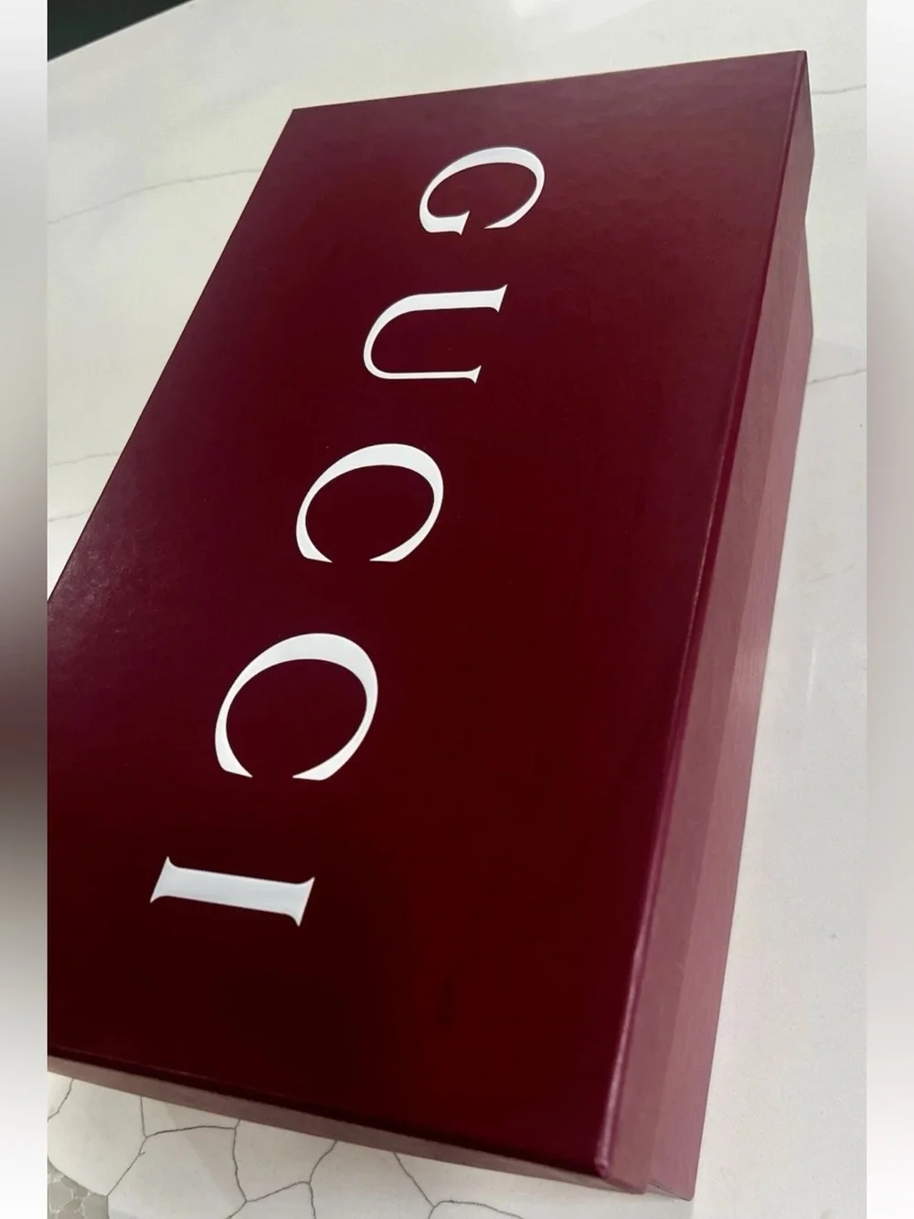 Gucci Authentic Empty Shoe Box Set w/ 2 new Dust Bags Red Burgundy Mens Sneakers